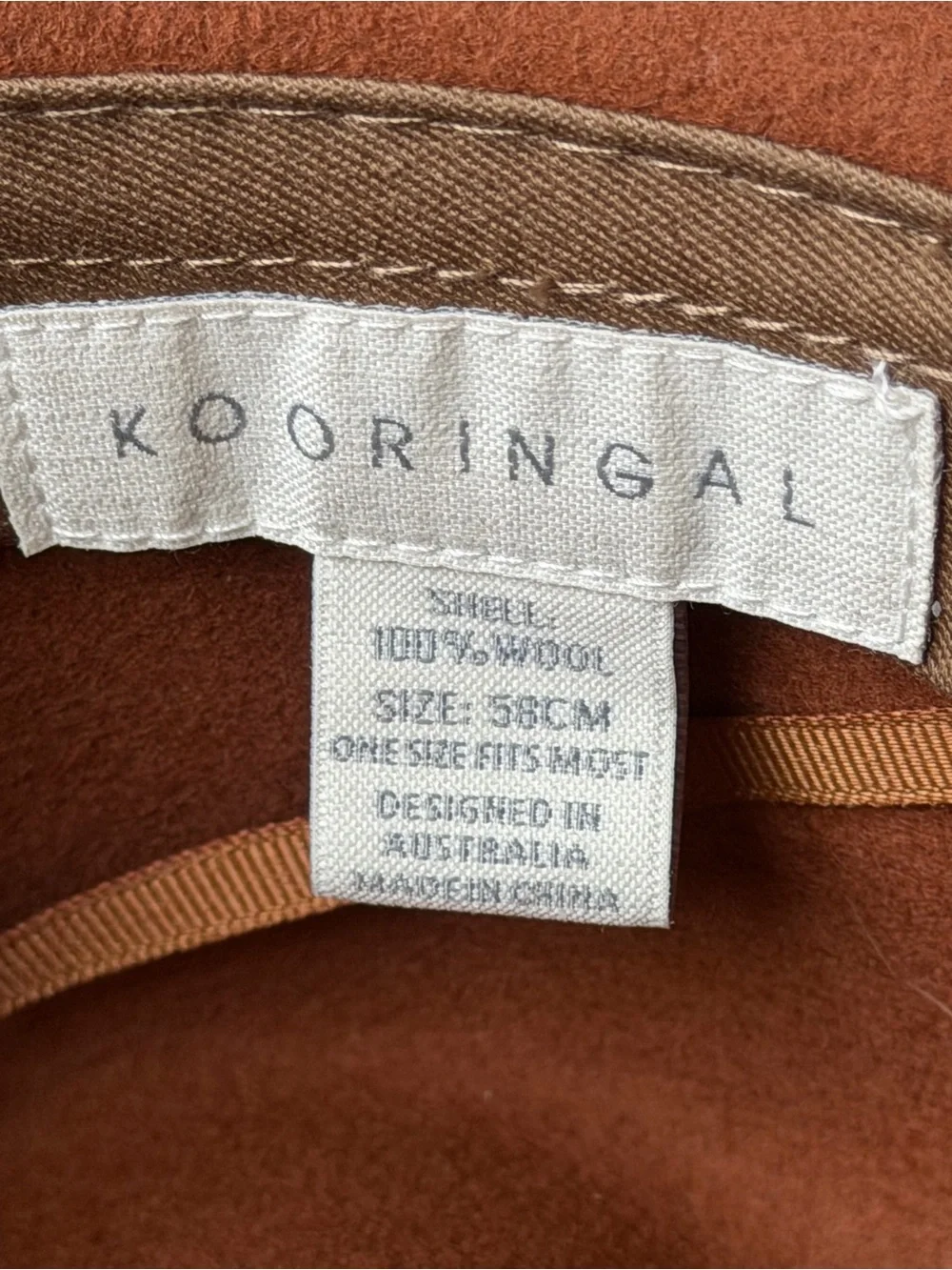 Kooringal Remy Ladies Mid Brim Hat Chestnut Brown 100% Wool